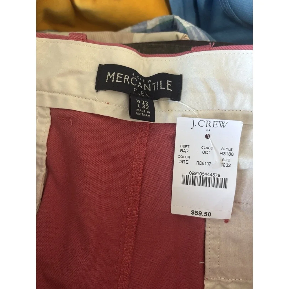 New J. Crew Pants‎ Men's 33x32 Flex Chino Straight Fit Stretch Salmon
